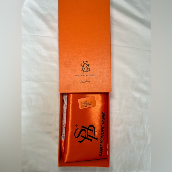 Saint Honoré Paris Souliers Leather Ballerina Flats Orange EU 36.5 - Picture 9 of 9